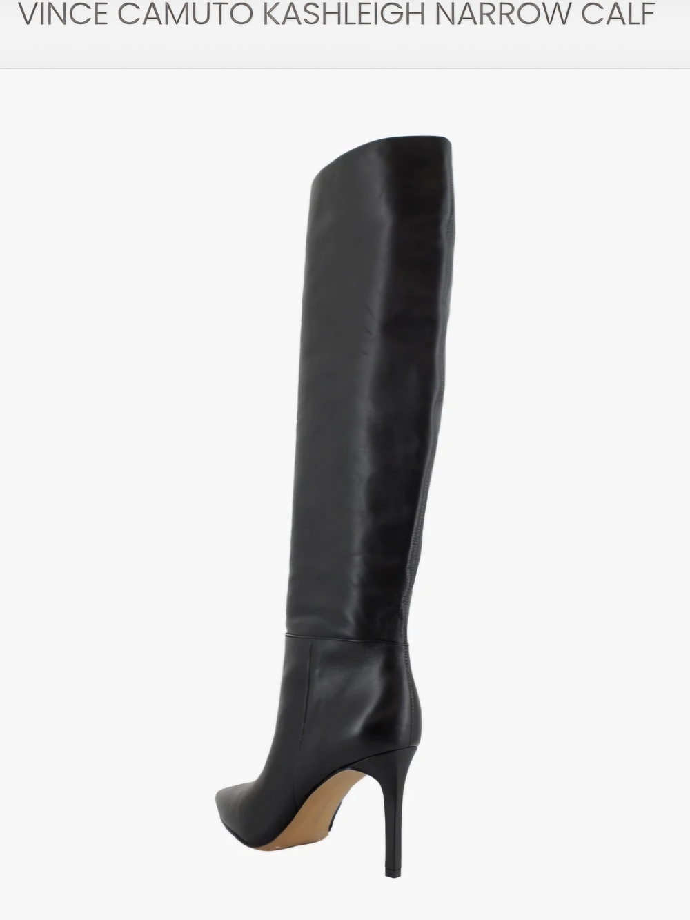 Vince Camuto Black Knee-High Pointed-Toe Stiletto Boots - Picture 8 of 11